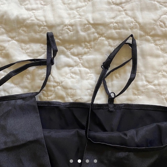 Silk Black Gothic Slip Dress - Picture 3 of 4